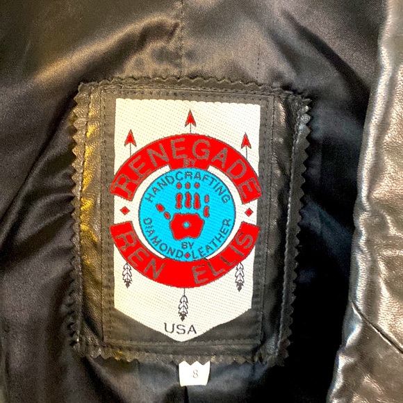 Renegade Ren Ellis Vintage Black Leather Jacket SZ 8 - Picture 10 of 11